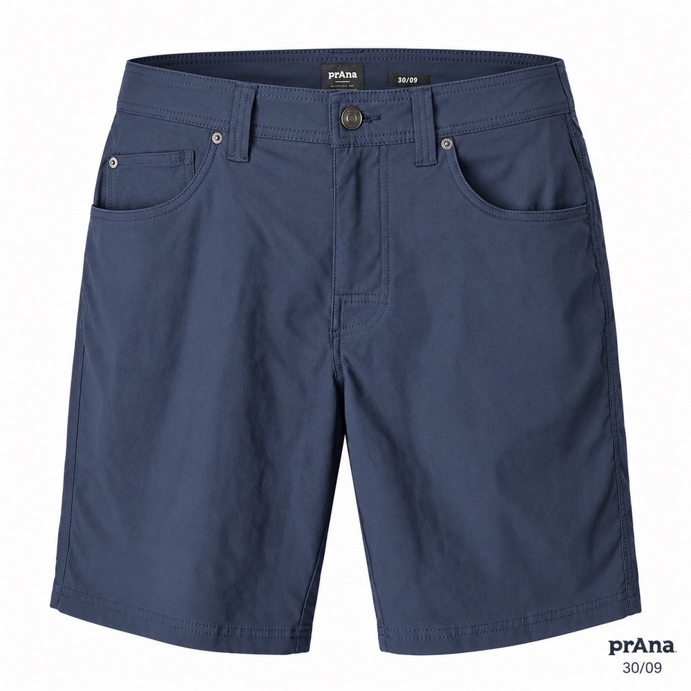 prAna Brion Short II Mens 30 Navy Blue 9" Inseam ReZion Stretch Hiking Shorts
